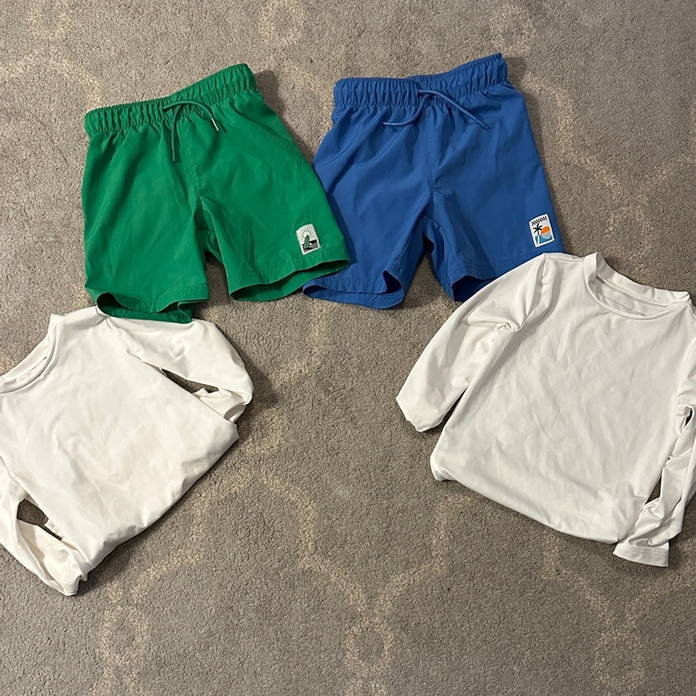 Cat & Jack Green and Blue Swim Trunks Set